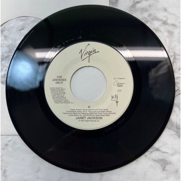 Janet Jackson If / One More Chance 45 Pop 1993 Virgin 17446 VG+ - Picture 5 of 6